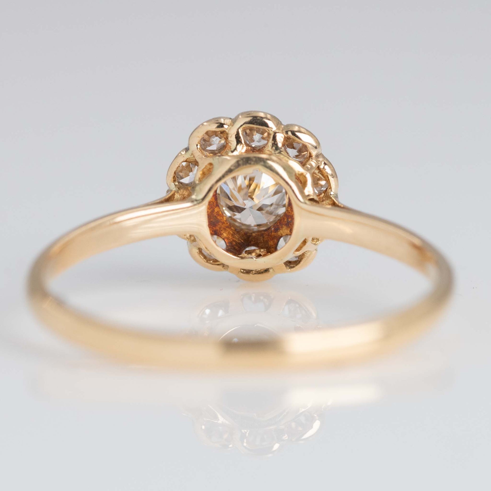 Art Deco 18ct Yellow Gold Diamond Cluster Ring - Friar House