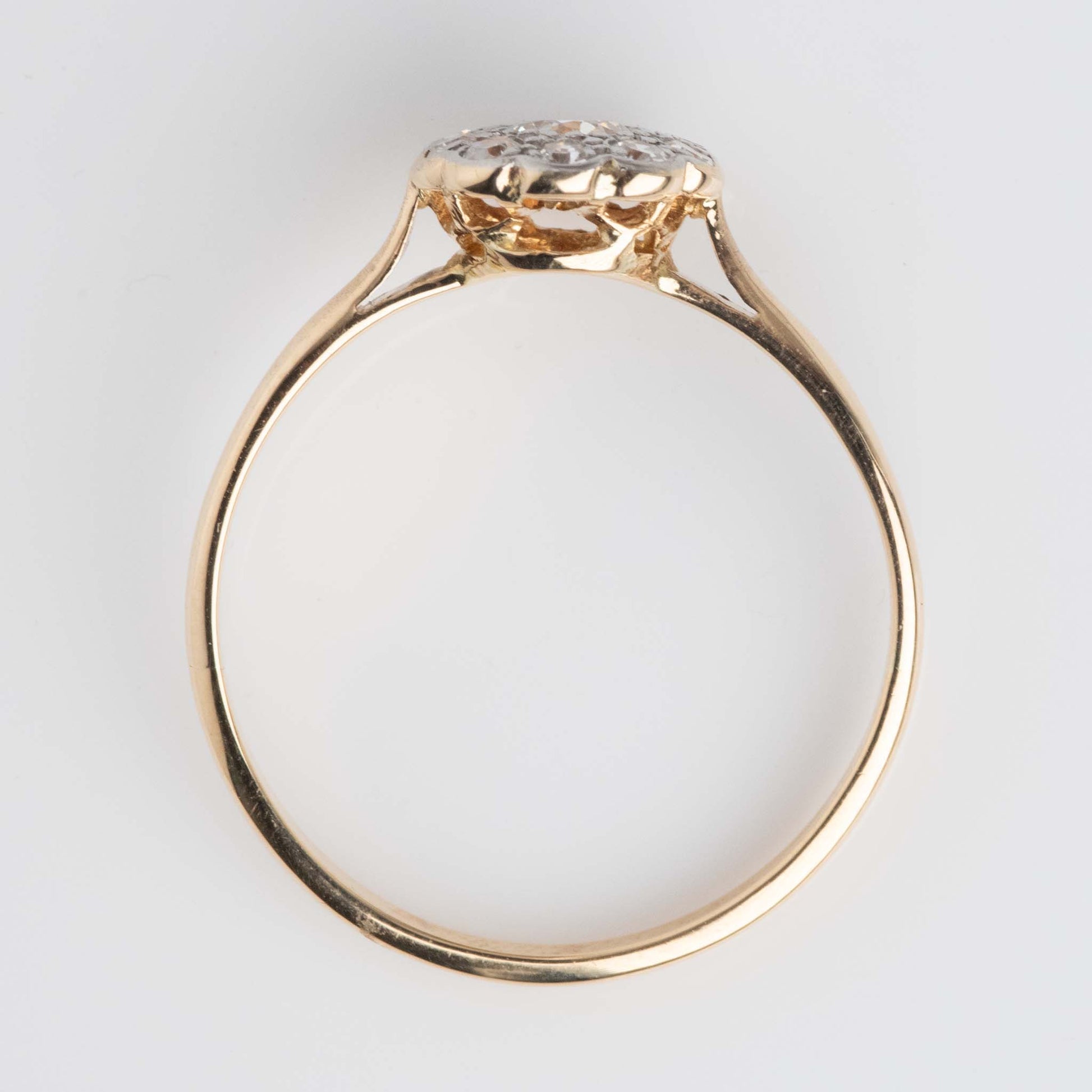 Art Deco 18ct Yellow Gold Diamond Cluster Ring - Friar House