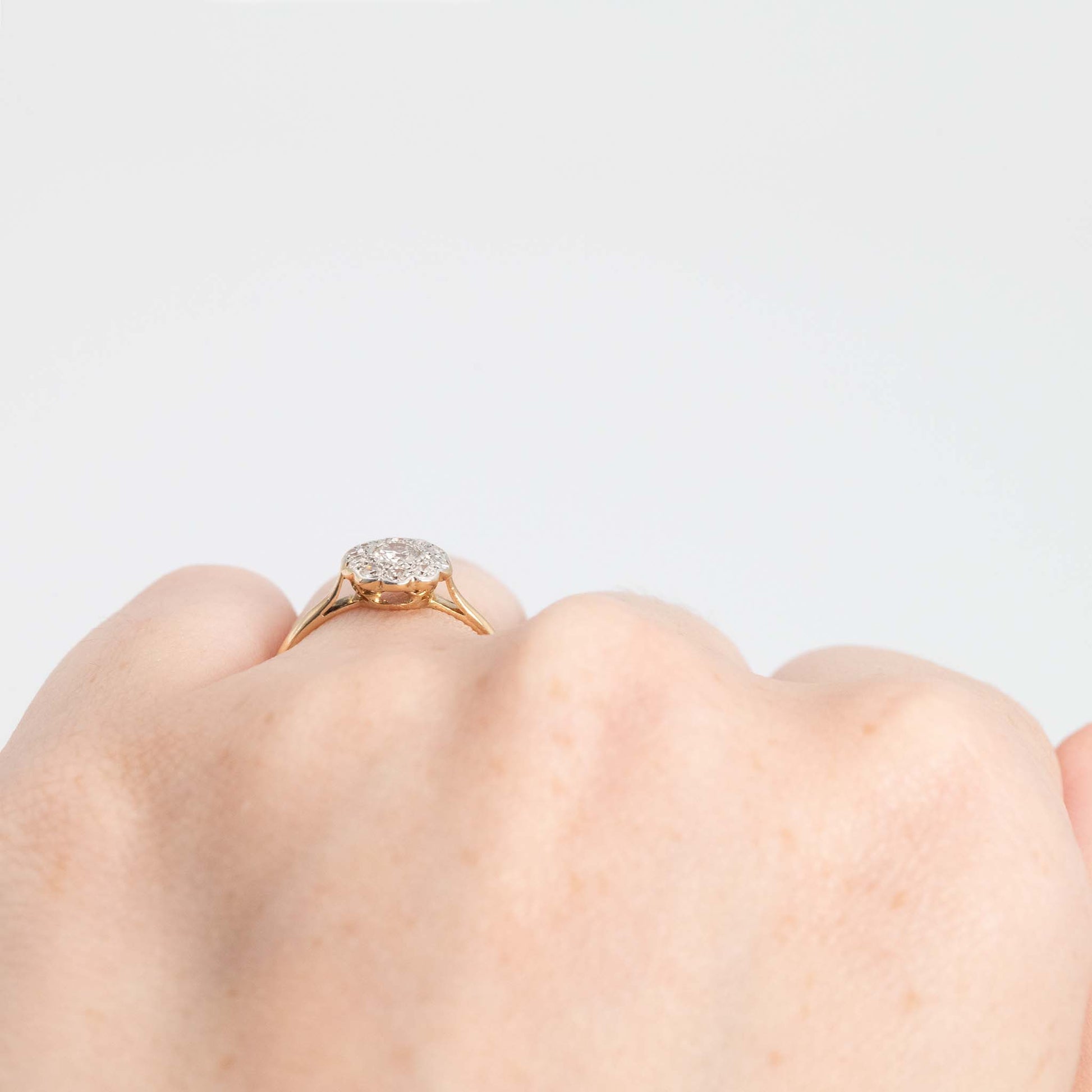 Art Deco 18ct Yellow Gold Diamond Cluster Ring - Friar House