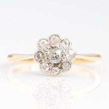 Art Deco 18ct Yellow Gold Diamond Daisy Cluster Ring - Friar House