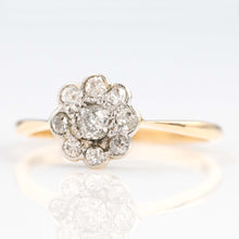 Art Deco 18ct Yellow Gold Diamond Daisy Cluster Ring - Friar House