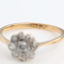 Art Deco 18ct Yellow Gold Diamond Daisy Cluster Ring - Friar House