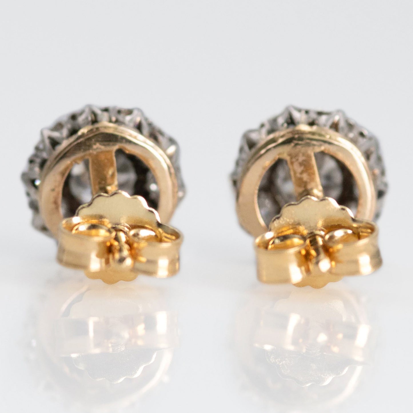 Art Deco 18ct Yellow Gold Diamond Earrings