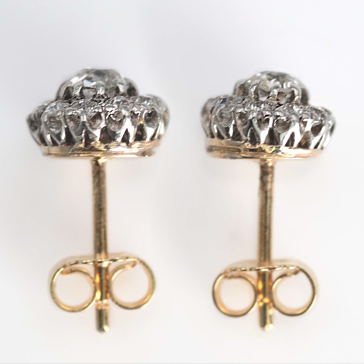 Art Deco 18ct Yellow Gold Diamond Earrings