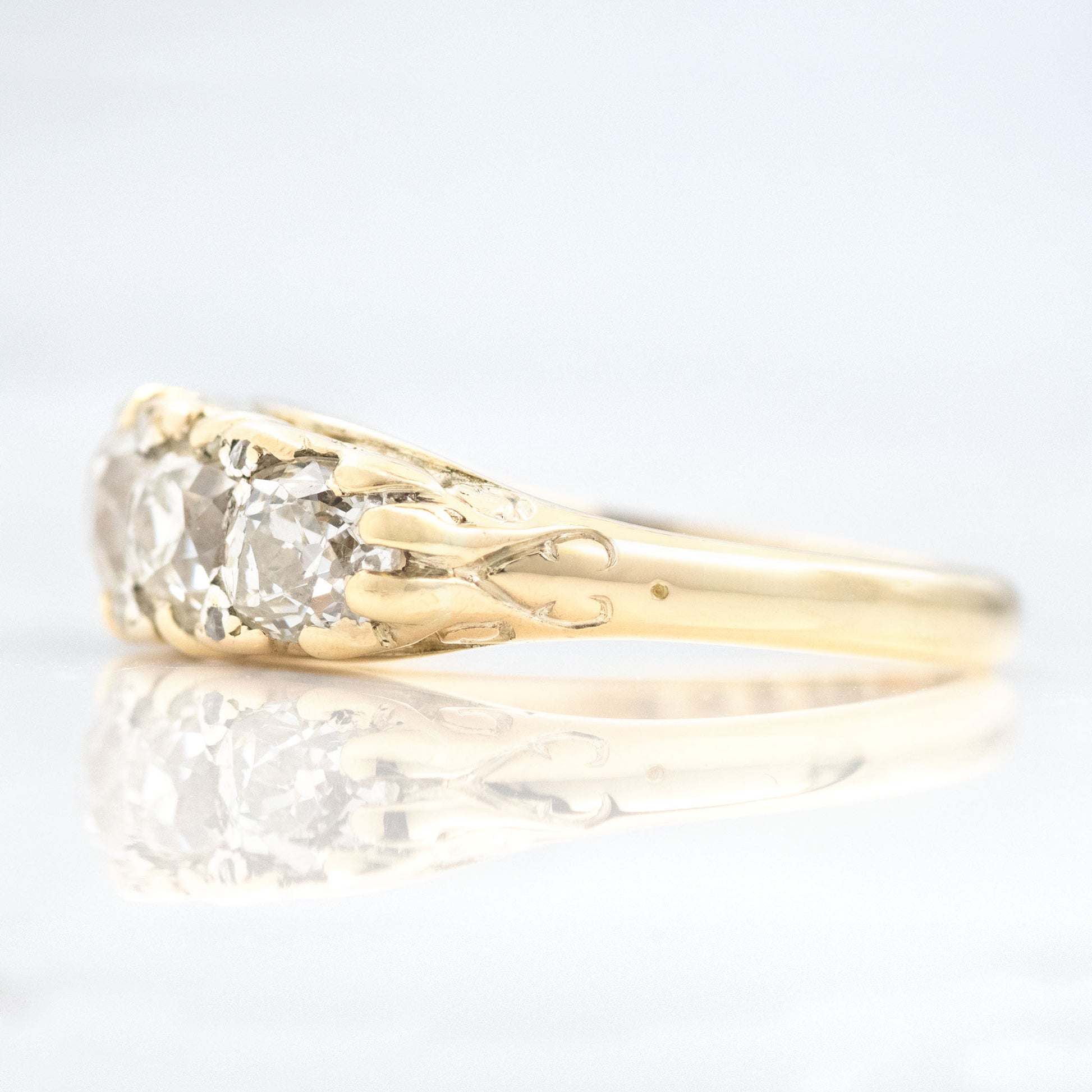 Art Deco 18ct Yellow Gold Diamond Five Stone Ring - Friar House