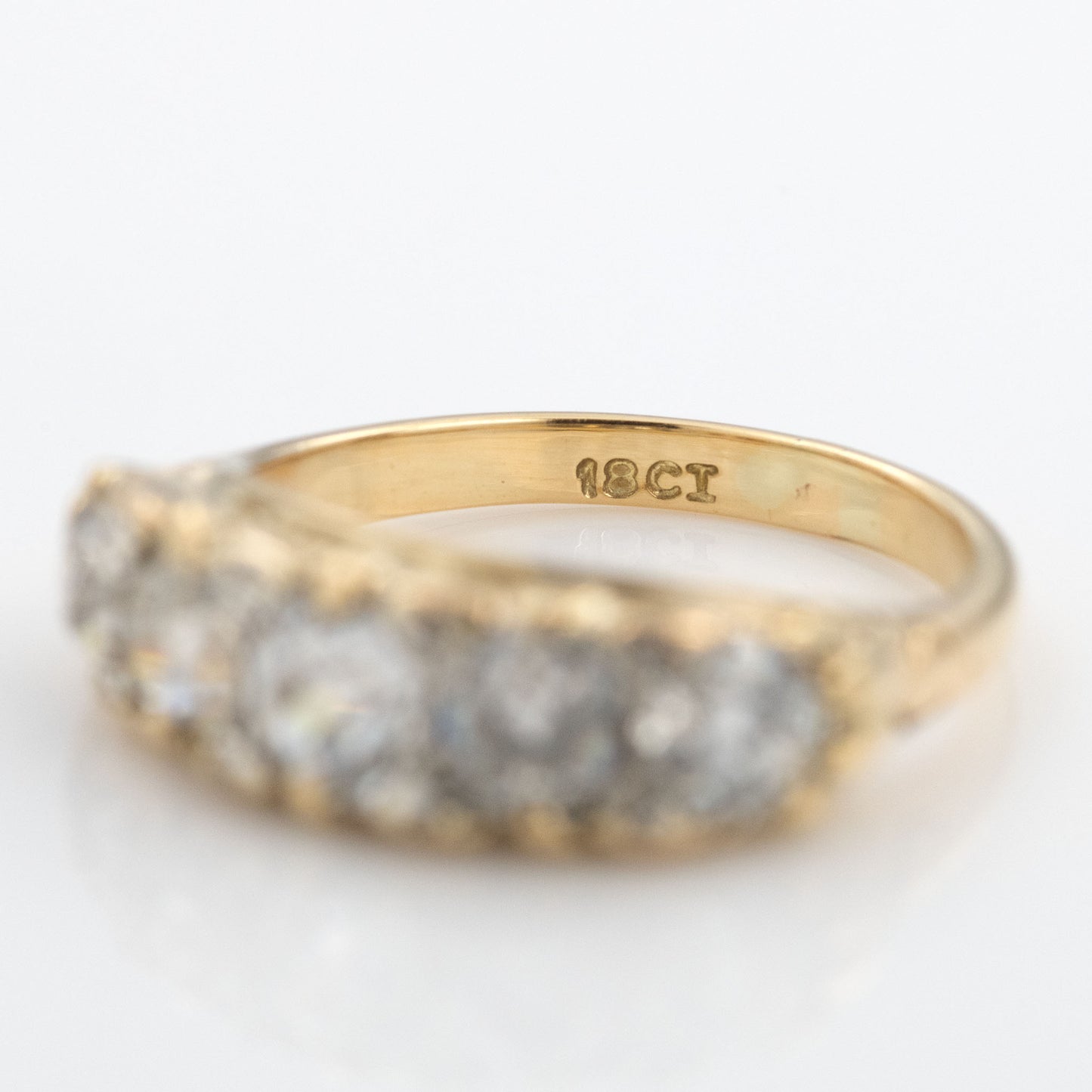 Art Deco 18ct Yellow Gold Diamond Five Stone Ring - Friar House