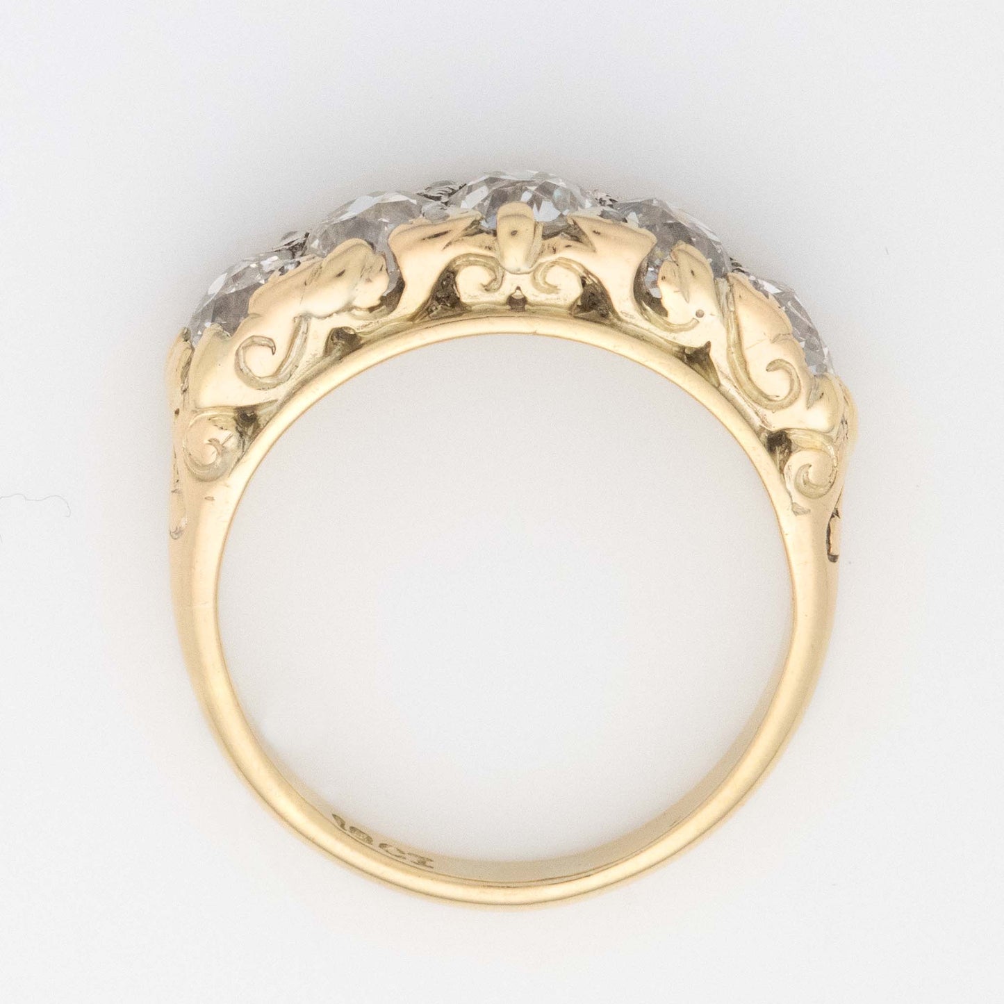 Art Deco 18ct Yellow Gold Diamond Five Stone Ring - Friar House