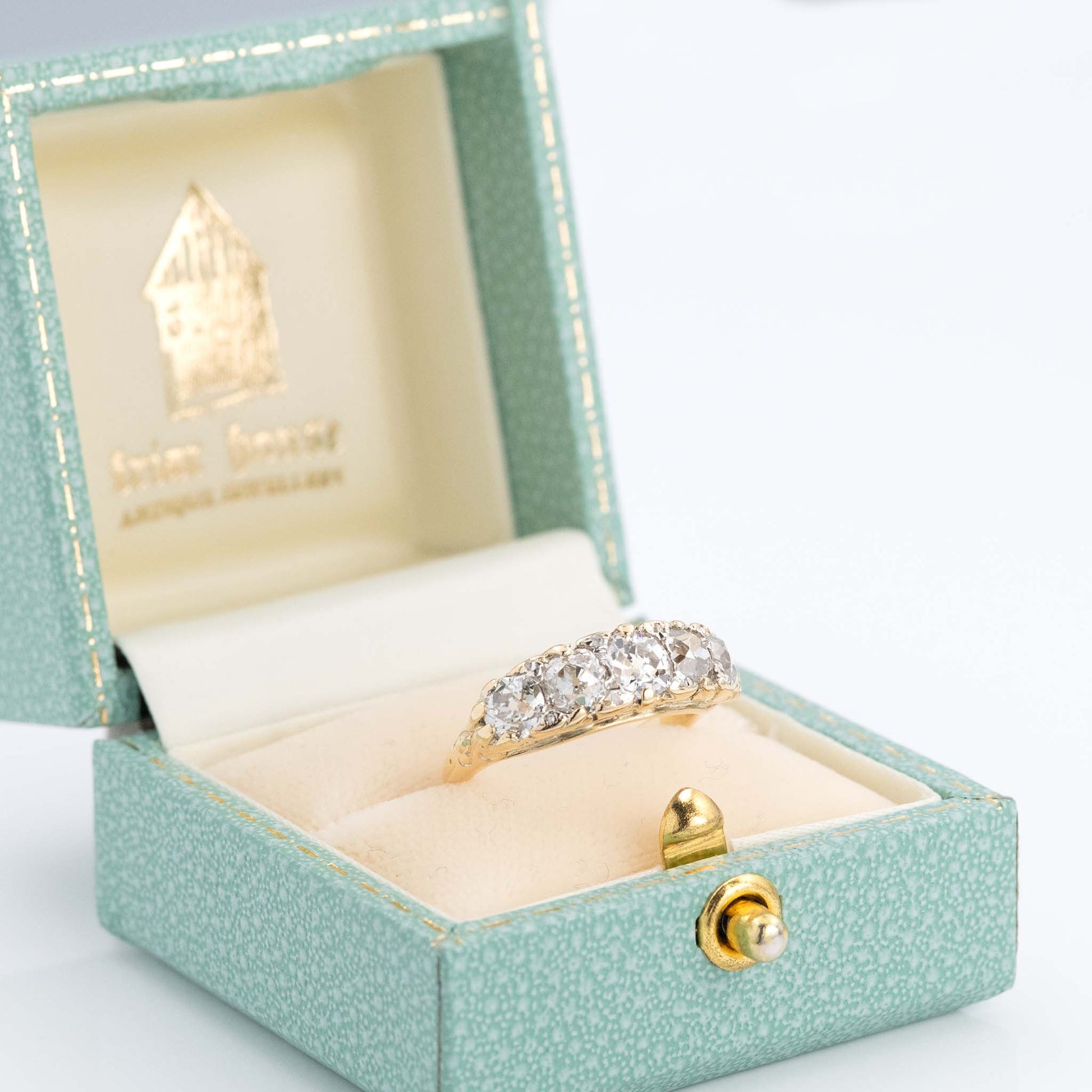 Art Deco 18ct Yellow Gold Diamond Five Stone Ring - Friar House