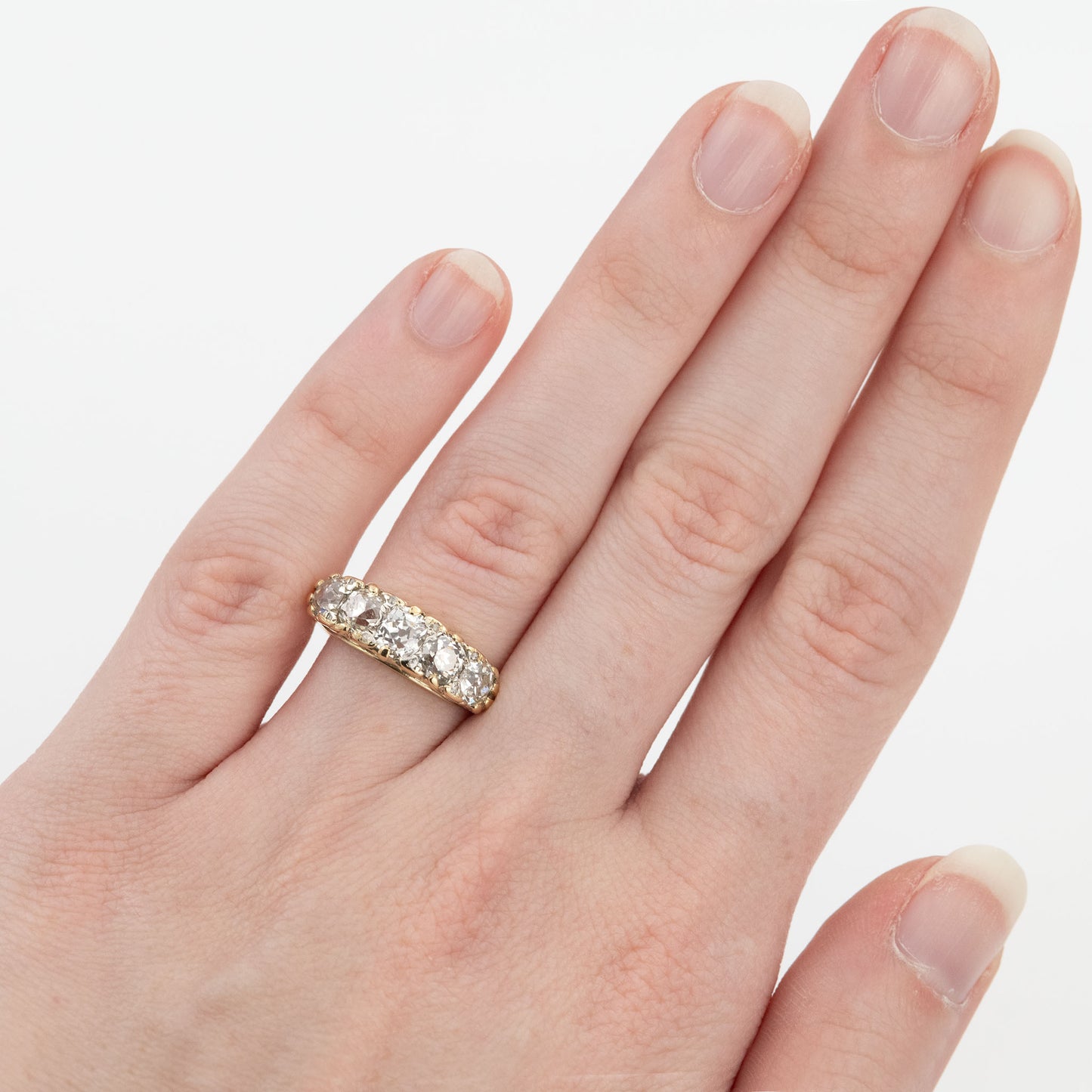 Art Deco 18ct Yellow Gold Diamond Five Stone Ring - Friar House