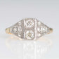 Art Deco 18ct Yellow Gold Diamond Panel Ring - Friar House