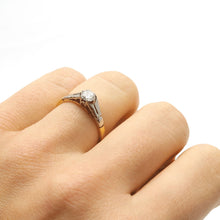 Art Deco 18ct Yellow Gold Diamond Solitaire Engagement Ring - Friar House