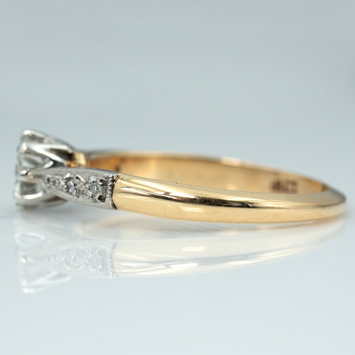 Art Deco 18ct Yellow Gold Diamond Solitaire Ring - Friar House