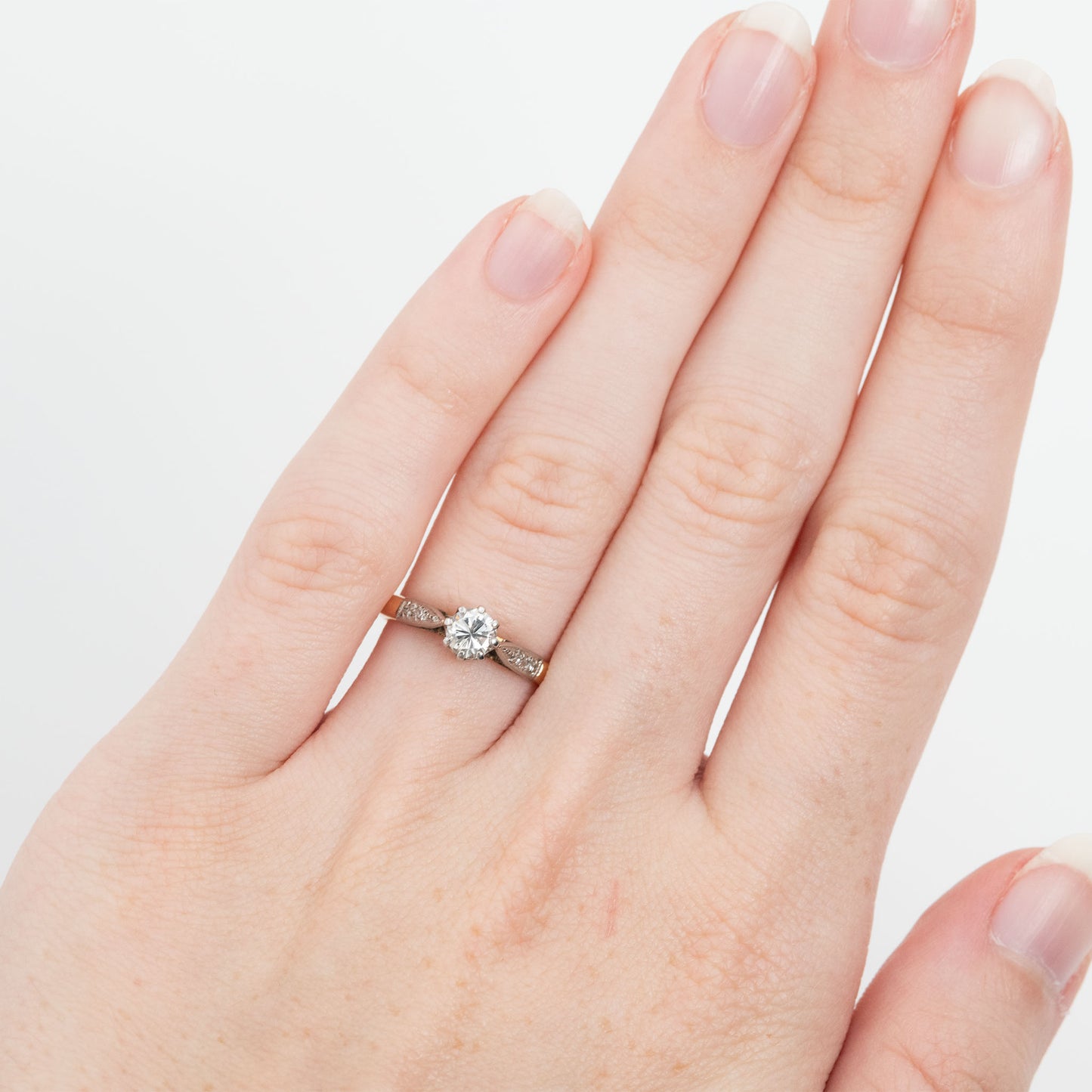 Art Deco 18ct Yellow Gold Diamond Solitaire Ring - Friar House