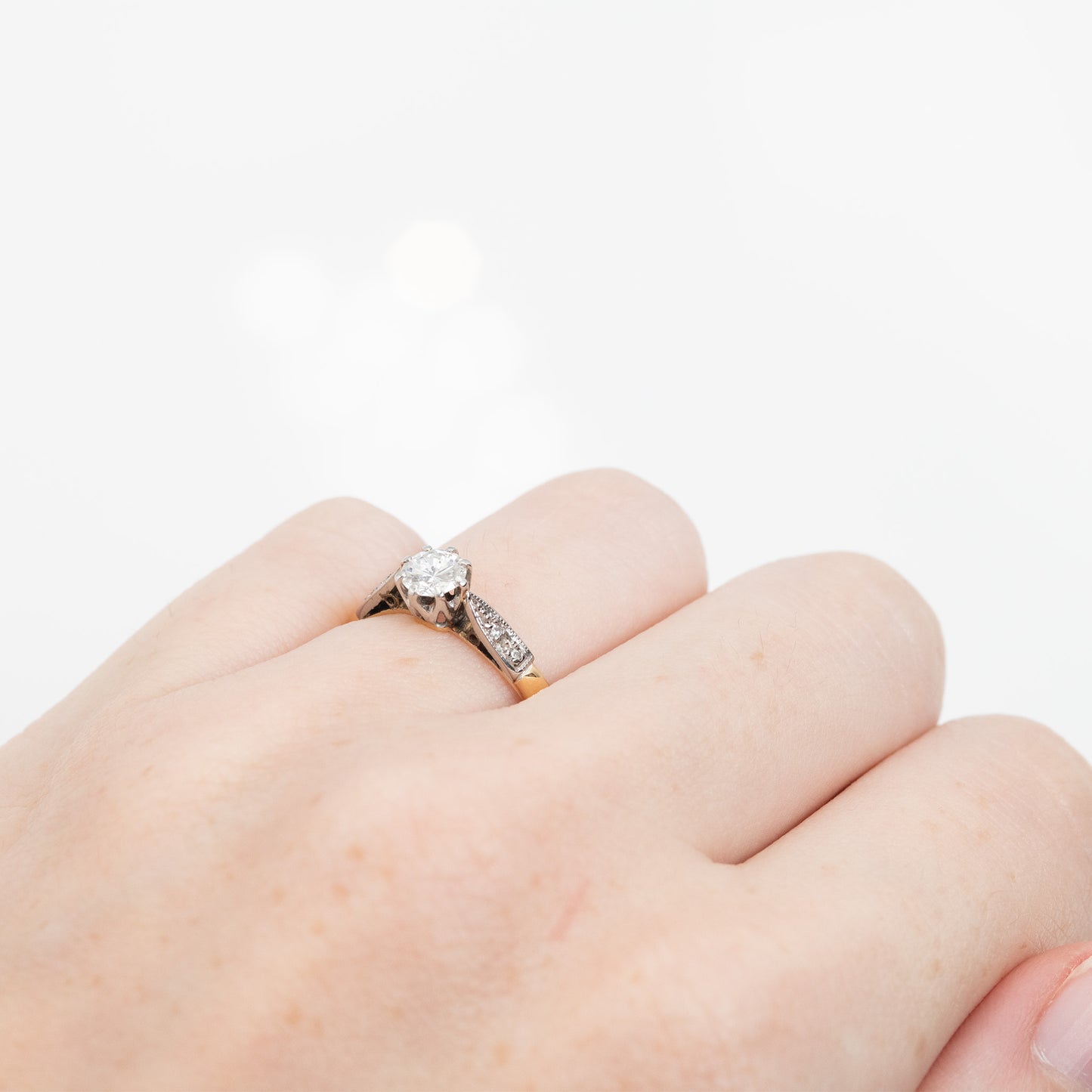 Art Deco 18ct Yellow Gold Diamond Solitaire Ring - Friar House