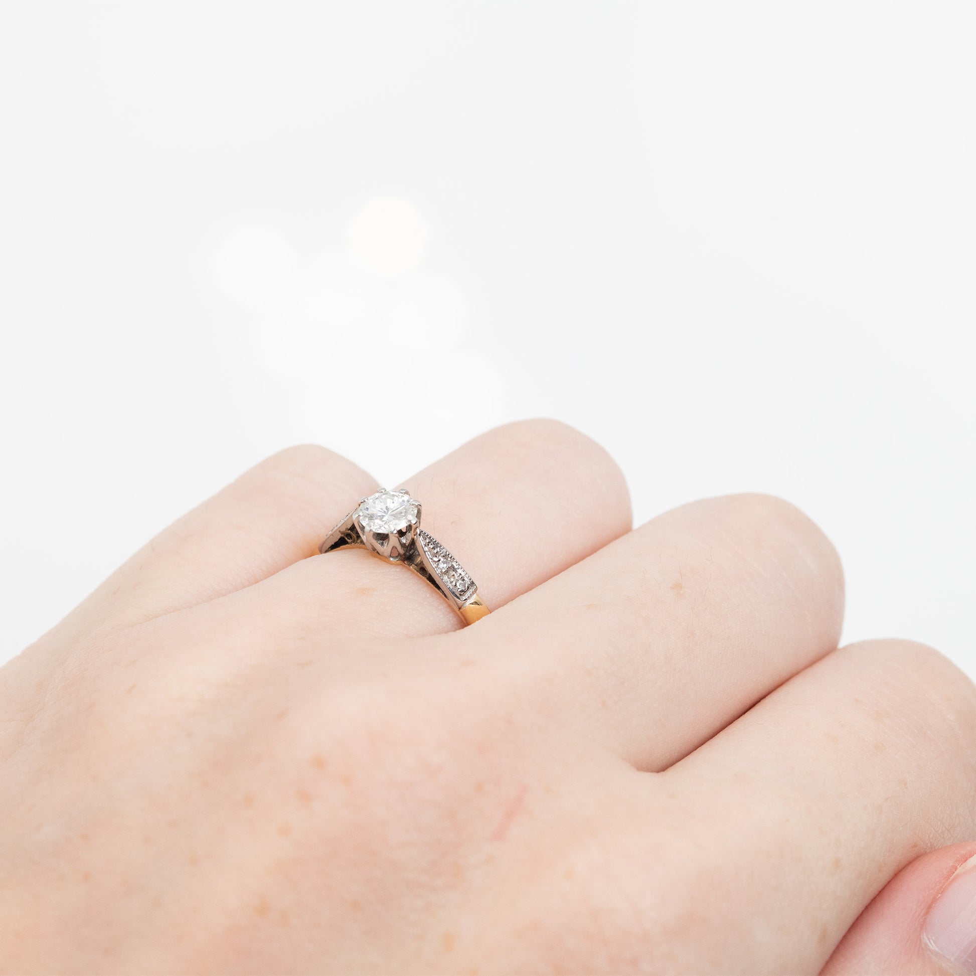 Art Deco 18ct Yellow Gold Diamond Solitaire Ring - Friar House