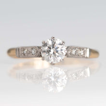Art Deco 18ct Yellow Gold Diamond Solitaire Ring - Friar House