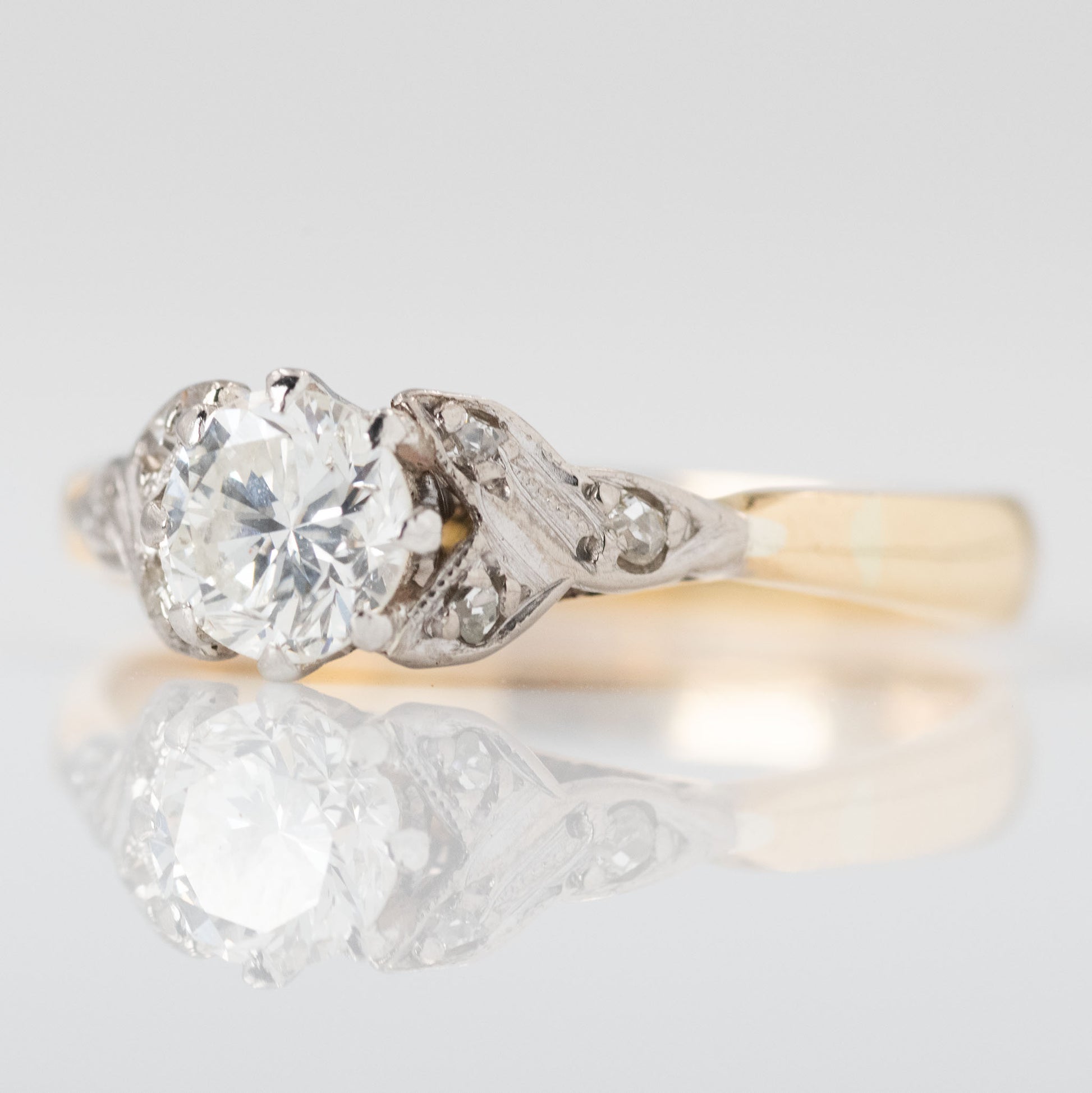 Art Deco 18ct Yellow Gold Diamond Solitaire Ring - Friar House