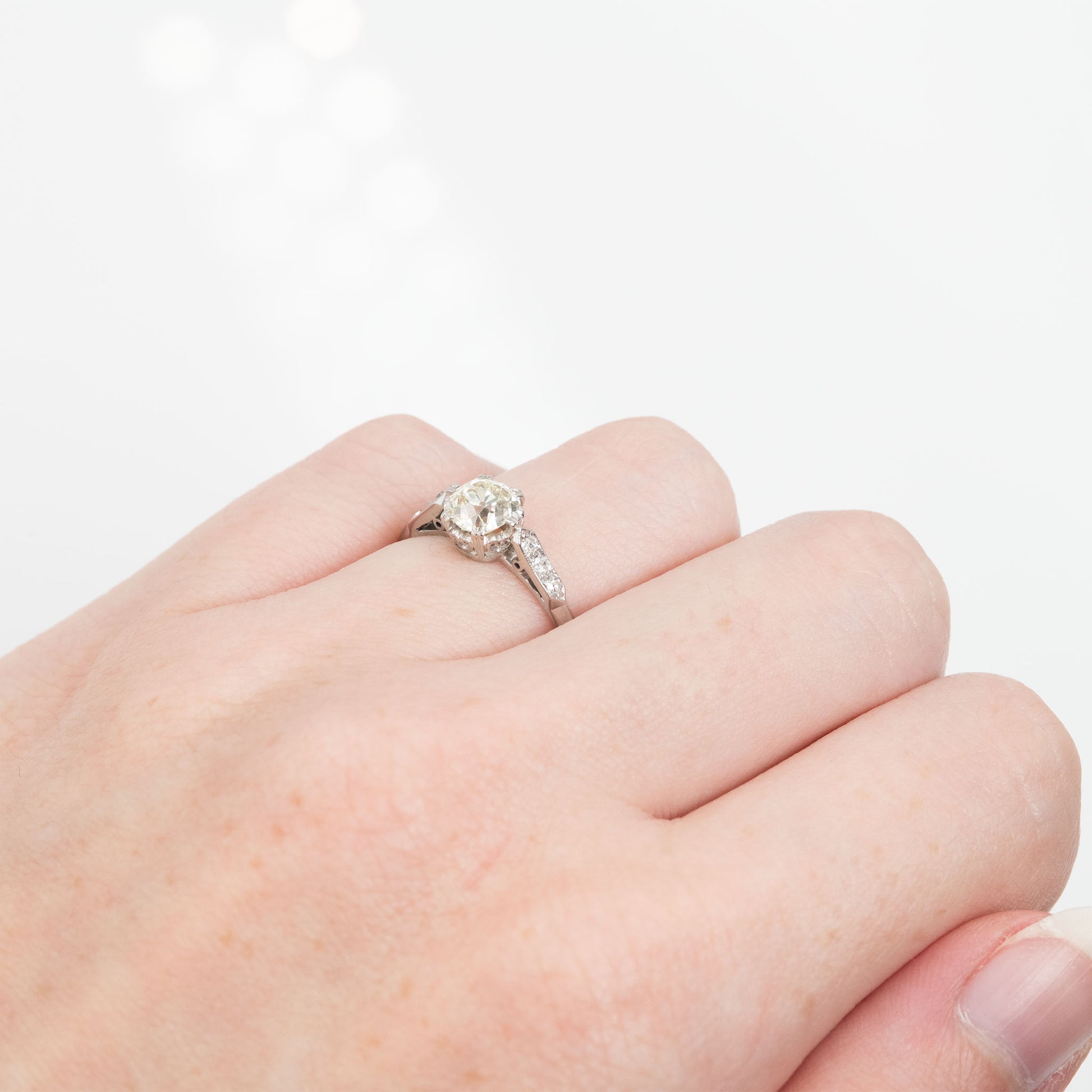 Art Deco 18ct Yellow Gold Diamond Solitaire Ring - Friar House