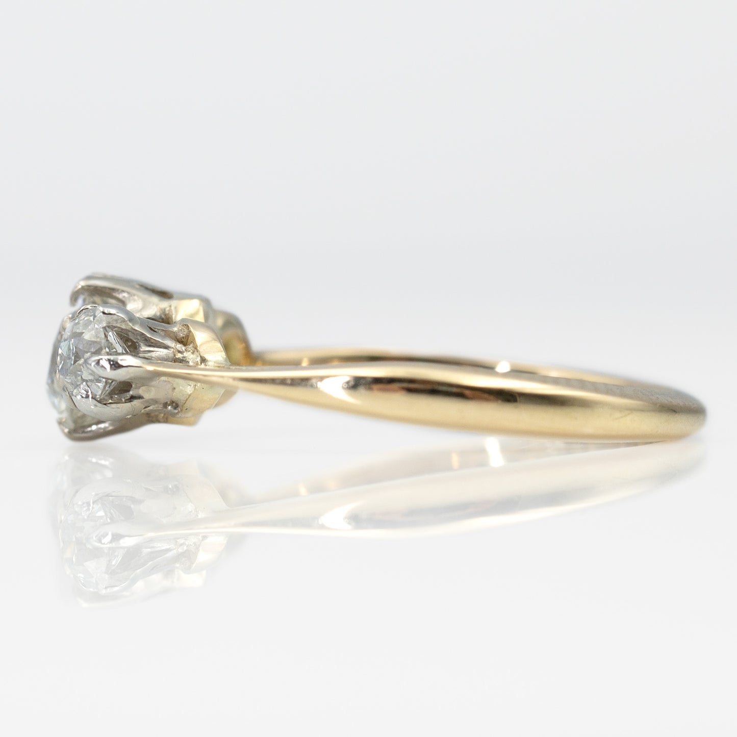 Art Deco 18ct Yellow Gold Diamond Three Stone Ring - Friar House