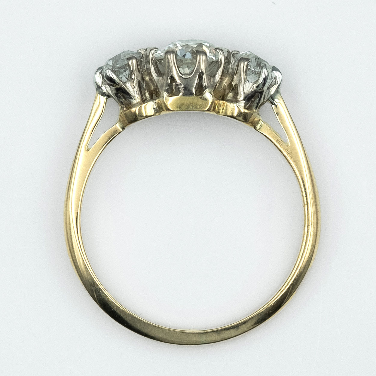 Art Deco 18ct Yellow Gold Diamond Three Stone Ring - Friar House