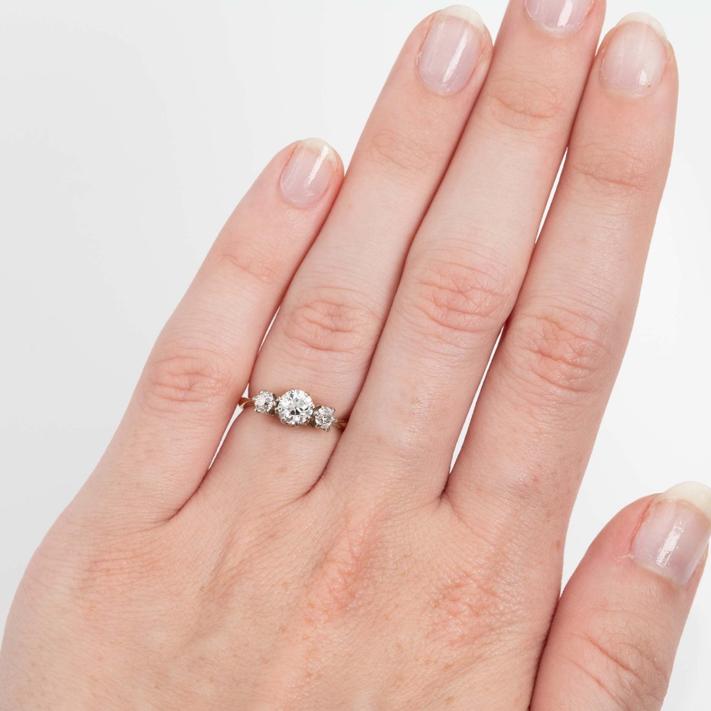 Art Deco 18ct Yellow Gold Diamond Three Stone Ring - Friar House