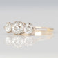 Art Deco 18ct Yellow Gold Diamond Three Stone Ring - Friar House Antique Jewellery