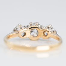 Art Deco 18ct Yellow Gold Diamond Three Stone Ring - Friar House Antique Jewellery