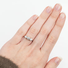 Art Deco 18ct Yellow Gold Diamond Three Stone Ring - Friar House Antique Jewellery
