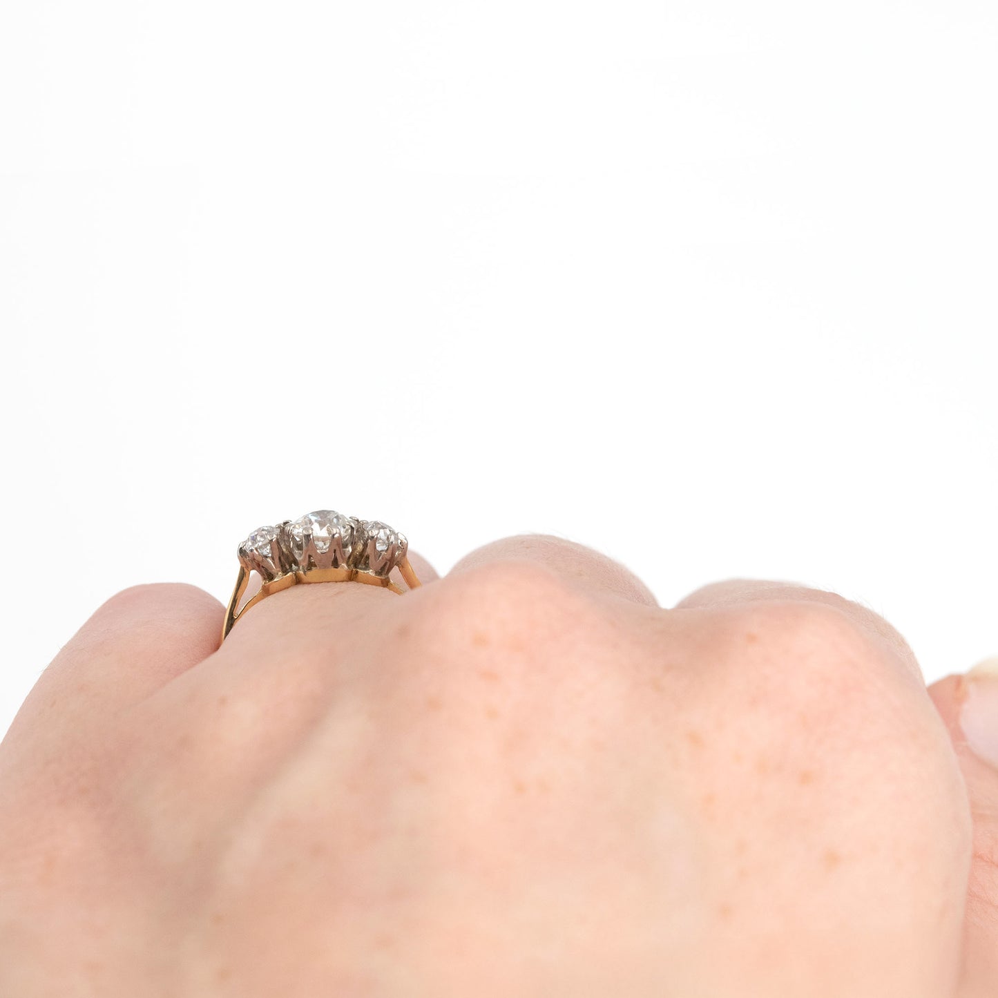 Art Deco 18ct Yellow Gold Diamond Three Stone Ring - Friar House