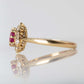 Art Deco 18ct Yellow Gold Pink Sapphire Diamond Cluster Ring - Friar House