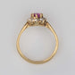 Art Deco 18ct Yellow Gold Pink Sapphire Diamond Cluster Ring - Friar House
