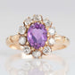 Art Deco 18ct Yellow Gold Pink Sapphire and Diamond Cluster Ring - Friar House