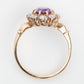 Art Deco 18ct Yellow Gold Pink Sapphire and Diamond Cluster Ring - Friar House
