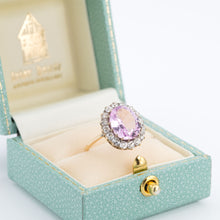 Art Deco 18ct Yellow Gold Pink Topaz Cluster Ring - Friar House