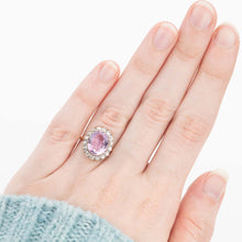 Art Deco 18ct Yellow Gold Pink Topaz Cluster Ring - Friar House