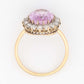Art Deco 18ct Yellow Gold Pink Topaz and Diamond Cluster Ring - Friar House