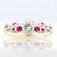 Art Deco 18ct Yellow Gold Ruby and Diamond Five Stone Ring - Friar House