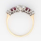 Art Deco 18ct Yellow Gold Ruby and Diamond Five Stone Ring - Friar House