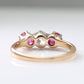 Art Deco 18ct Yellow Gold Ruby and Diamond Three Stone Ring - Friar House