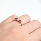 Art Deco 18ct Yellow Gold Ruby and Diamond Three Stone Ring - Friar House