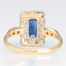Art Deco 18ct Yellow Gold Sapphire and Diamond Cluster Ring - Friar House