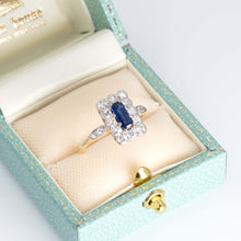Art Deco 18ct Yellow Gold Sapphire and Diamond Cluster Ring - Friar House
