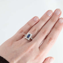 Art Deco 18ct Yellow Gold Sapphire and Diamond Cluster Ring - Friar House