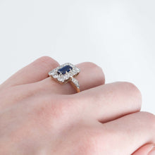 Art Deco 18ct Yellow Gold Sapphire and Diamond Cluster Ring - Friar House