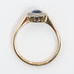 Art Deco 18ct Yellow Gold Sapphire and Diamond Daisy Cluster Ring - Friar House