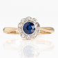 Art Deco 18ct Yellow Gold Sapphire and Diamond Daisy Cluster Ring - Friar House
