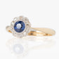 Art Deco 18ct Yellow Gold Sapphire and Diamond Daisy Cluster Ring - Friar House