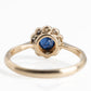 Art Deco 18ct Yellow Gold Sapphire and Diamond Daisy Cluster Ring - Friar House
