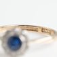 Art Deco 18ct Yellow Gold Sapphire and Diamond Daisy Cluster Ring - Friar House