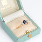 Art Deco 18ct Yellow Gold Sapphire and Diamond Three Stone Ring - Friar House